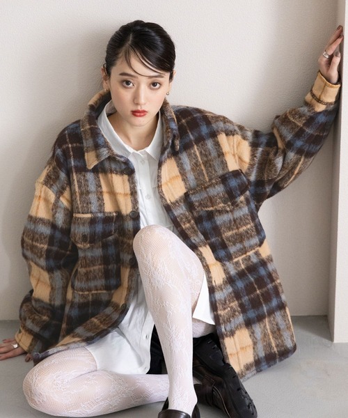 RAGEBLUE（レイジブルー） ブルゾン アウター シャギーチェックBIG CPO