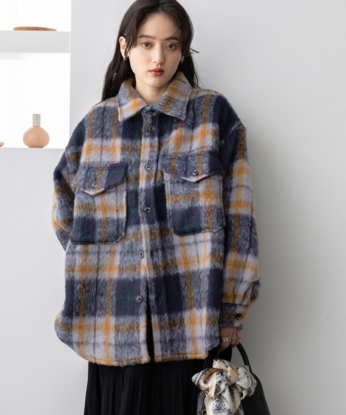 RAGEBLUE（レイジブルー） ブルゾン アウター シャギーチェックBIG CPO