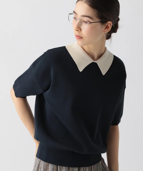 「saloon」 半袖ニット FREE ブラック レディース_画像5