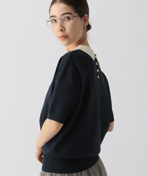 「saloon」 半袖ニット FREE ブラック レディース_画像7