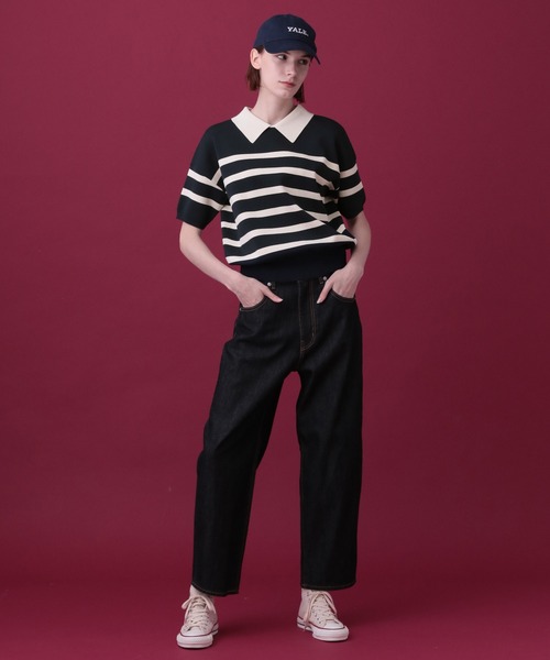 「saloon」 半袖ニット FREE ブラック レディース_画像8