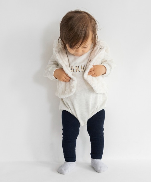 branshes（ブランシェス） ベビー服 ロンパース ロゴアップリケ裏毛