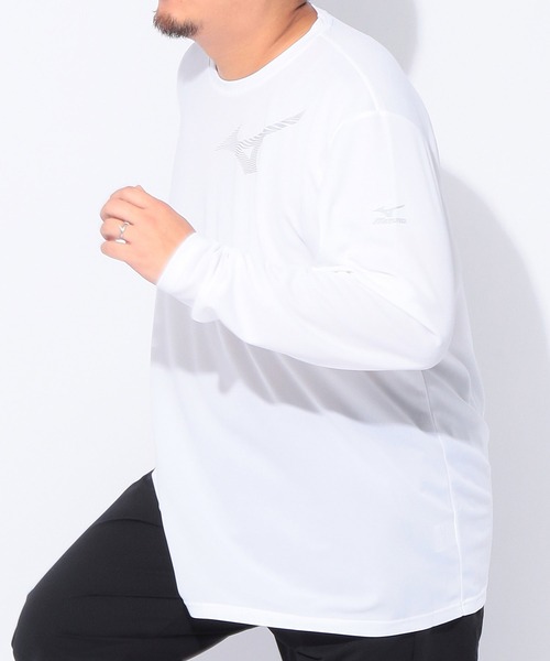 tシャツ MIZUNO (ミズノ) Pure Hyper ドライ ロゴプリント クルーネック 長袖 Tシャツ メンズ