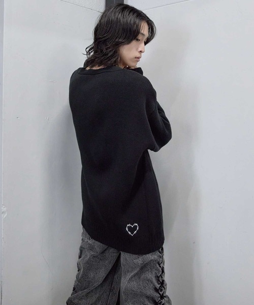 Heart Tattoo セーター ニット lace up BIG knit / レースアップBIG