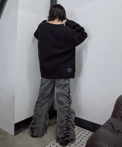 セーター ニット lace up BIG knit / レースアップBIGニット メンズ レディース_10