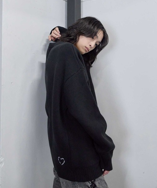 Heart Tattoo セーター ニット lace up BIG knit / レースアップBIG