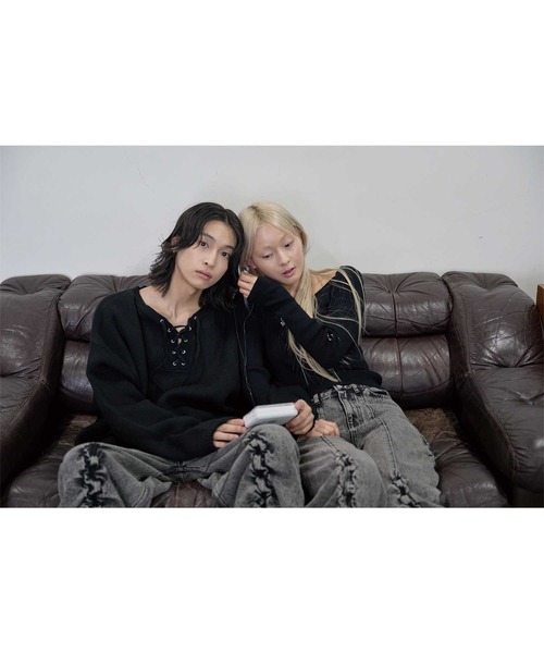 セーター ニット lace up BIG knit / レースアップBIGニット メンズ レディース_17