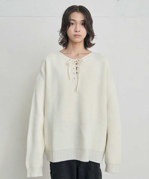 Heart Tattoo セーター ニット lace up BIG knit / レースアップBIG