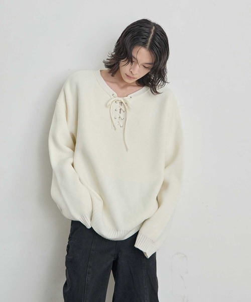 Heart Tattoo セーター ニット lace up BIG knit / レースアップBIG