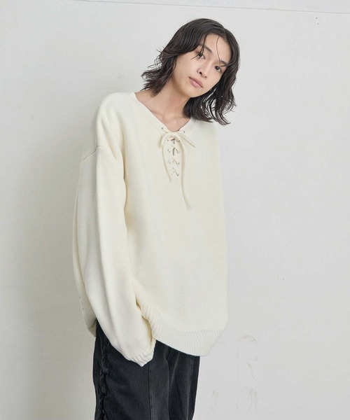 Heart Tattoo セーター ニット lace up BIG knit / レースアップBIG