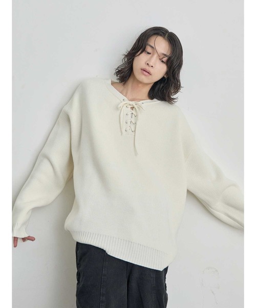 Heart Tattoo セーター ニット lace up BIG knit / レースアップBIG