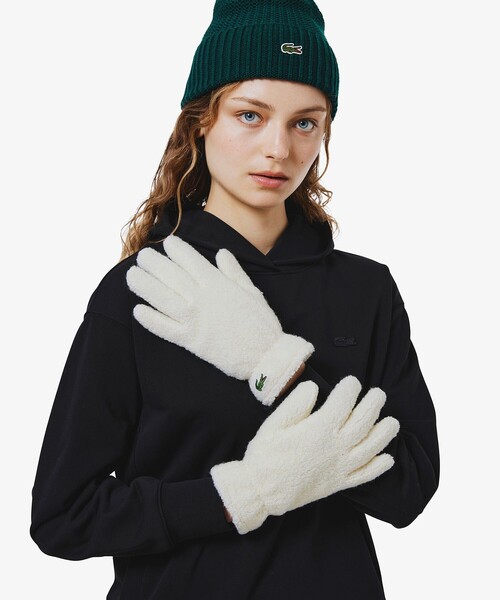 LACOSTE（ラコステ） 手袋 リサイクル紡毛パイルグローブ レディース