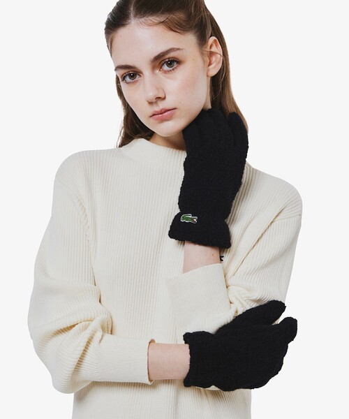 LACOSTE（ラコステ） 手袋 リサイクル紡毛パイルグローブ レディース