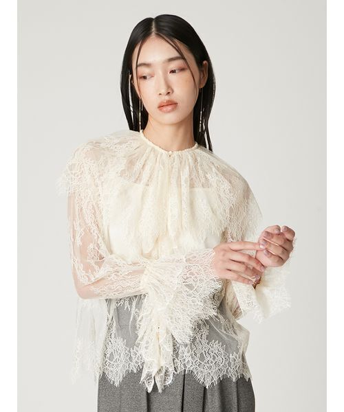 FRAY I.D（フレイ・アイディー） ブラウス シャツ ラッフルカラー