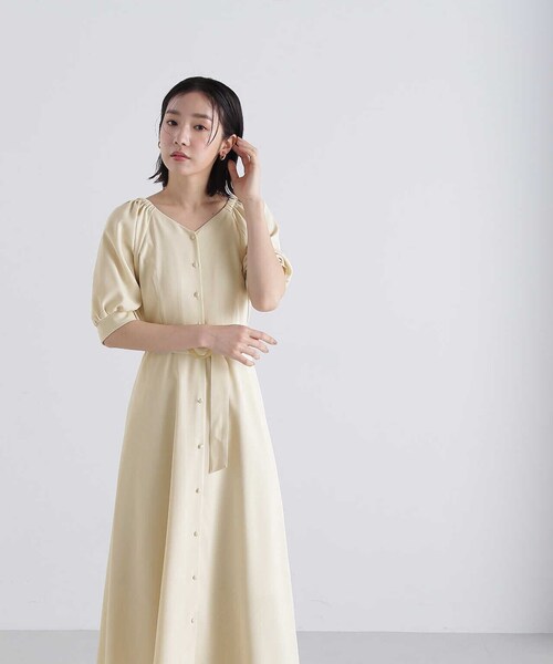 「NATURAL BEAUTY BASIC」 半袖ワンピース SMALL ネイビー レディース_画像6