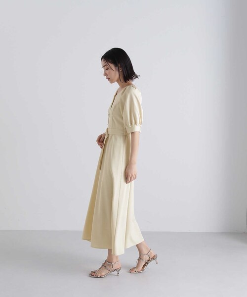 「NATURAL BEAUTY BASIC」 半袖ワンピース SMALL ネイビー レディース_画像7