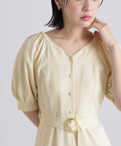 「NATURAL BEAUTY BASIC」 半袖ワンピース SMALL ネイビー レディース_画像9