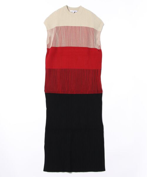 UN3D.（アンスリード） ノースリーブワンピース 36 レッド レディース