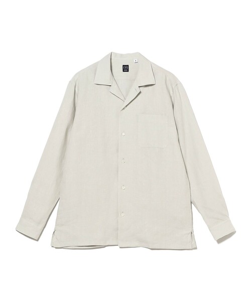 BEAMS F（ビームスF） シャツ リネン ソリッド オープンカラーシャツ