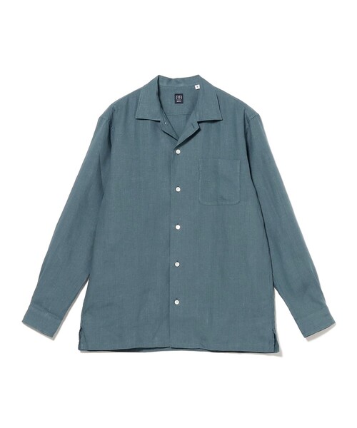 BEAMS F（ビームスF） シャツ リネン ソリッド オープンカラーシャツ