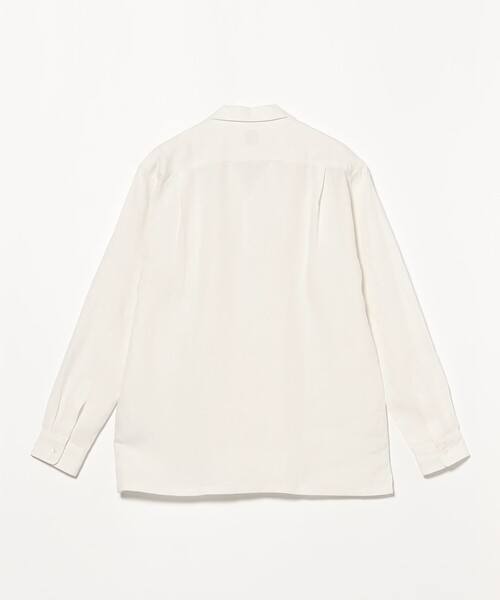 【新品未使用】 BEAMS Fホワイト シャツ39(M) BEAMS F（ビームスF） シャツ リネン ソリッド オープンカラーシャツ