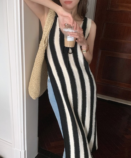 「Riff」 ノースリーブワンピース FREE ブルー レディース_画像7