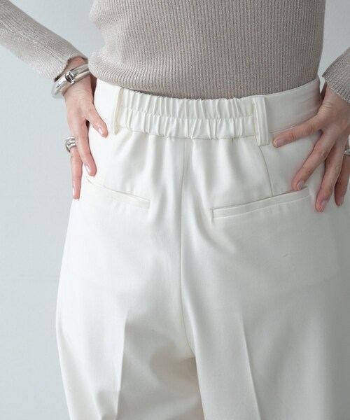 INDIVI GALLEST パンツ ホワイトタックパンツ レディース : ZOZOTOWN