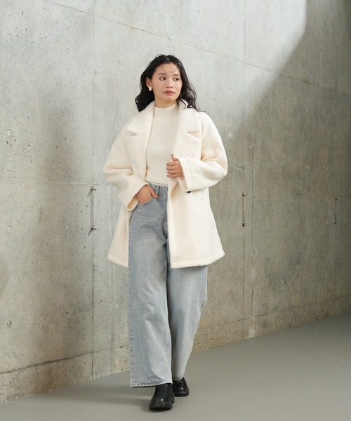 TRUDEA（トルディア） ピーコート pコート シャギーテーラーハーフ