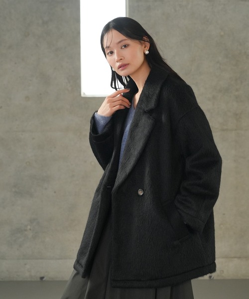 TRUDEA（トルディア） ピーコート pコート シャギーテーラーハーフ