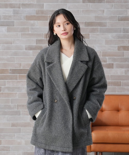 TRUDEA（トルディア） ピーコート pコート シャギーテーラーハーフ