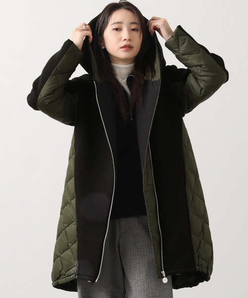 MARECHAL TERRE ドッキング キルティング ダウンコート 黒 M MARECHAL TERRE（マルシャルテル） ダウンコート ダウンジャケット