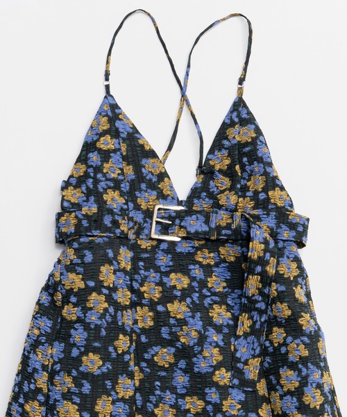 maison special グレー系花柄キャミワンピース 38サイズ MAISON SPECIAL（メゾンスペシャル） ワンピース Flower Embroidery