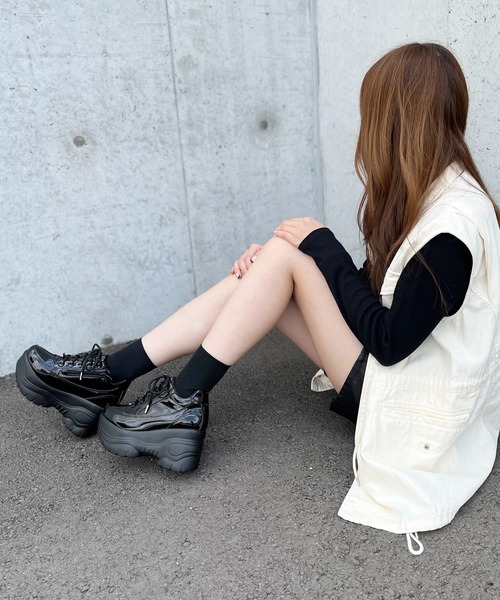 「attagirl」 ローカットスニーカー 3L ブラック系その他 レディース_画像4