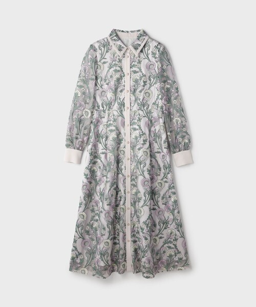 美品 GRACE CONTINENTAL  マルチフラワーレースノースリーブ フラワー刺繍ノースリーブワンピース / GRACE CONTINENTAL | GRACE
