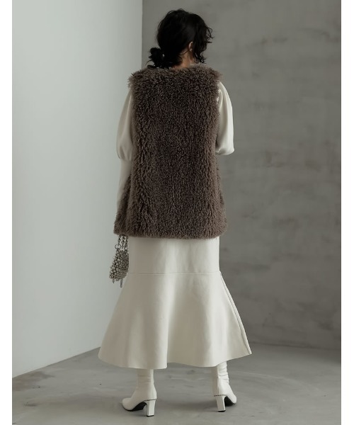 「Re:EDIT」 ベスト MEDIUM グレイッシュベージュ レディース_画像5