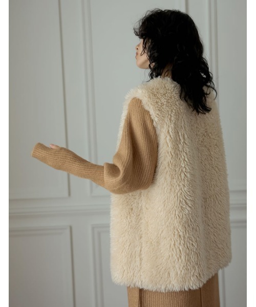 「Re:EDIT」 ベスト MEDIUM グレイッシュベージュ レディース_画像8