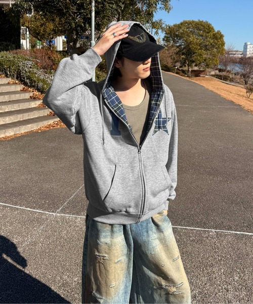 McGREGOR チェック リバーシブルジップパーカー ジャケット ドロー