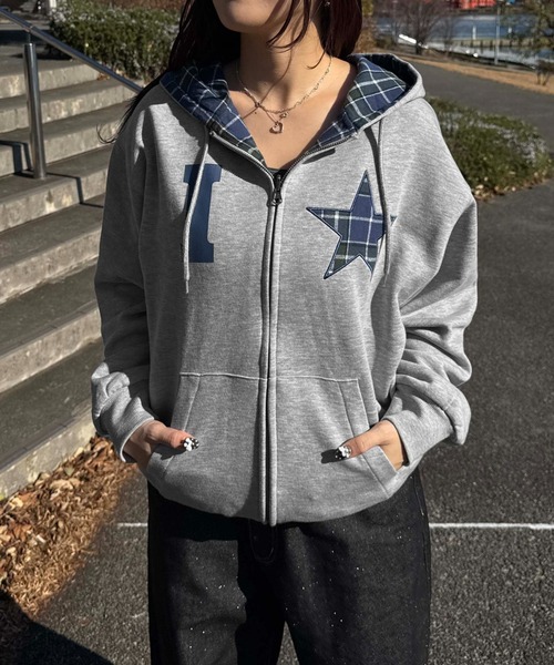 パーカー リバーシブルチェックジップパーカー メンズ レディース