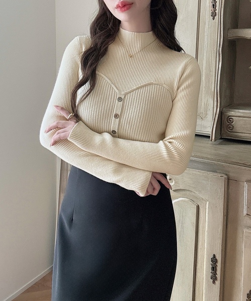 「Meiru」 長袖ニット MEDIUM アイボリー レディース_画像5