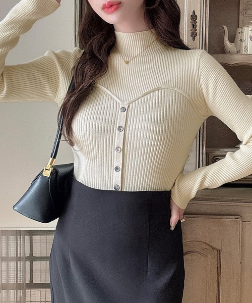 「Meiru」 長袖ニット MEDIUM アイボリー レディース_画像6