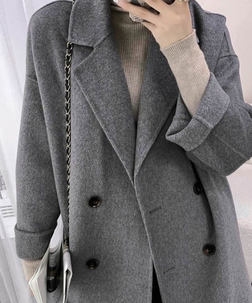 「cammie」 チェスターコート L オフホワイト レディース_画像3