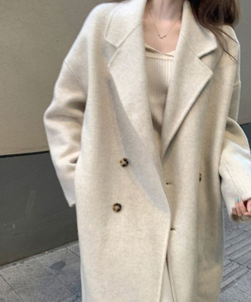 「cammie」 チェスターコート L オフホワイト レディース_画像4