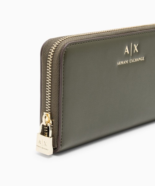 財布 「A|X アルマーニ エクスチェンジ」「オンライン限定」AXロゴ ジップアラウンドウォレット レディースの画像