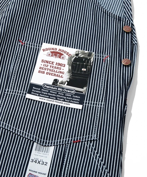 「ROUND HOUSE」 オーバーオール 32inch ブラウン メンズ_画像8