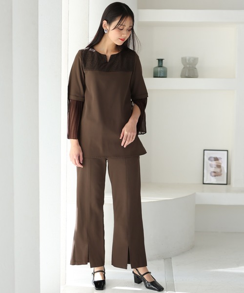 「PourVous」 セットアップ M ネイビー レディース_画像6