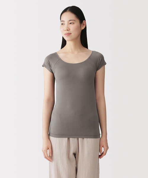 無印良品なめらかブラフレンチスリーブ　XL3色×2枚 合計6枚セット 無印良品（MUJI） インナーシャツ 肌着 婦人 なめらかブラフレンチ