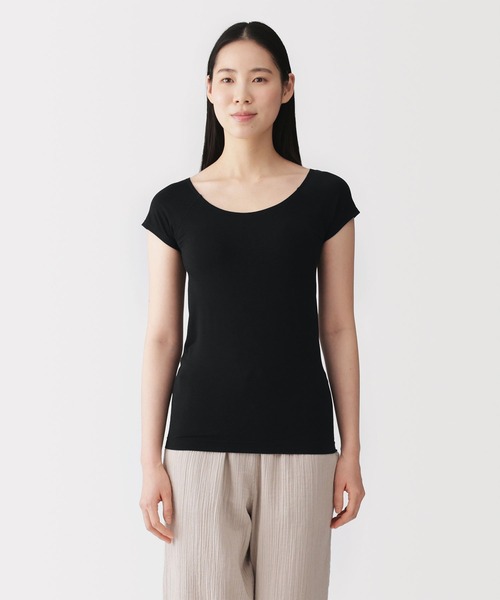 無印良品なめらかブラフレンチスリーブ　XL3色×2枚 合計6枚セット 無印良品（MUJI） インナーシャツ 肌着 婦人 なめらかブラフレンチ