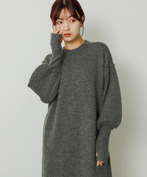「SENSE OF PLACE by URBAN RESEARCH」 ニットワンピース ONE ネイビー レディース_画像2