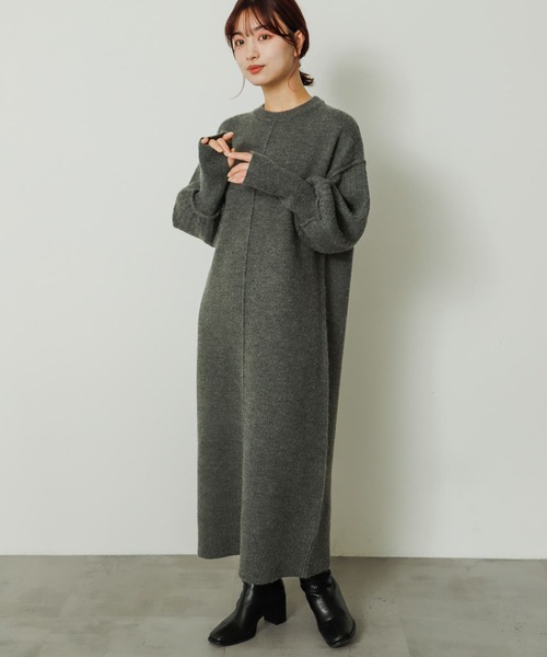 「SENSE OF PLACE by URBAN RESEARCH」 ニットワンピース ONE ネイビー レディース_画像4