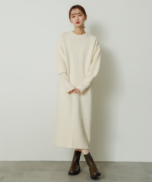「SENSE OF PLACE by URBAN RESEARCH」 ニットワンピース ONE ネイビー レディース_画像5